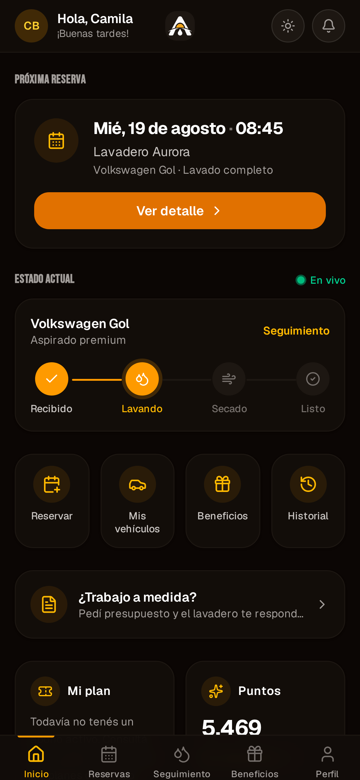 App del cliente de LavApp AI