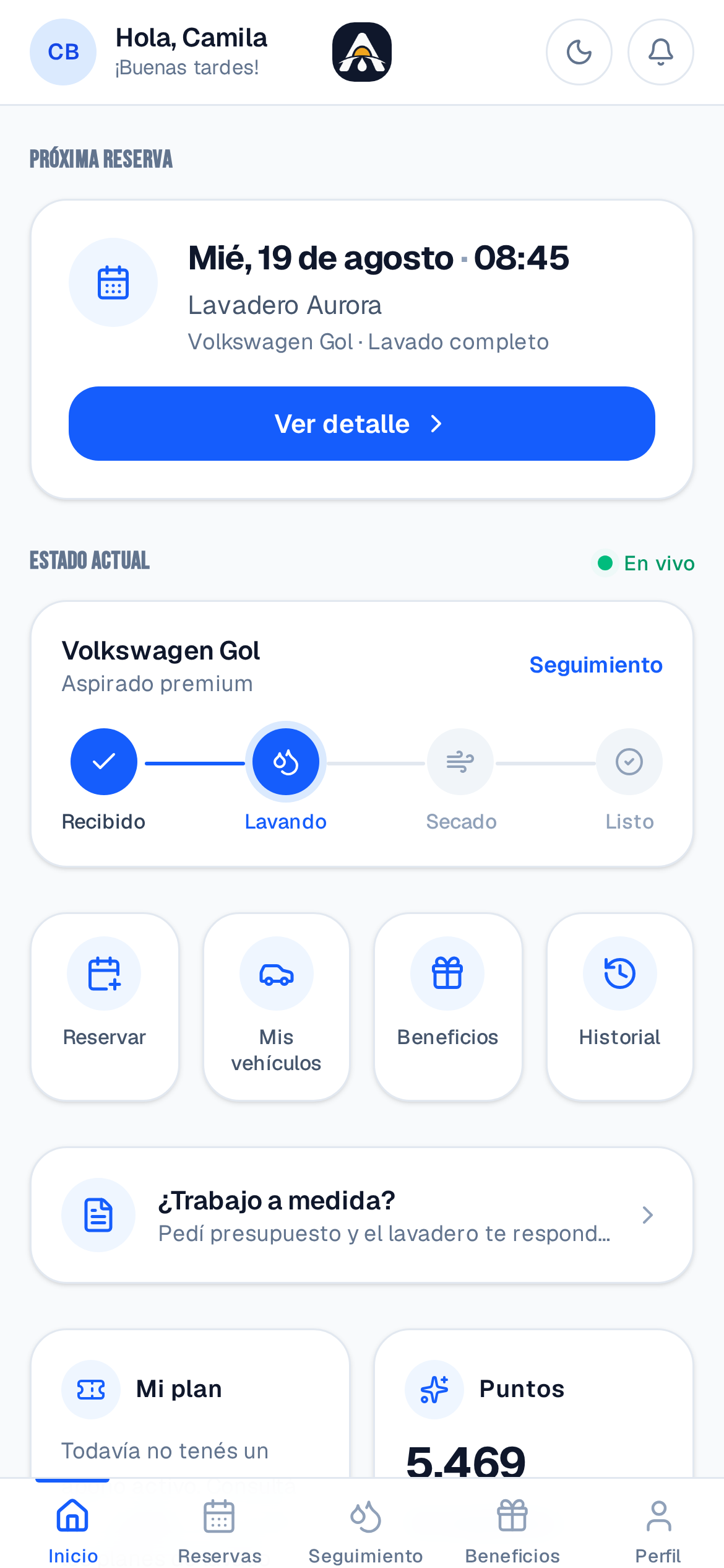App del cliente de LavApp AI